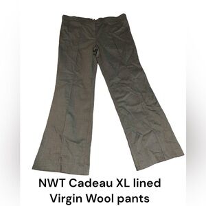 NWT made in Italy Cadeau fully lined line Wool Maternity dress pants XL pleated